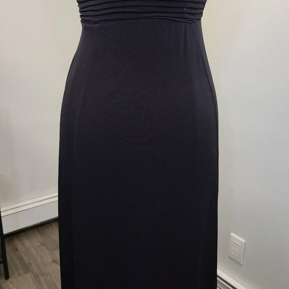 Sangria Black Maxi Rouching Long Maxi Party Dress Gown Sz 6 - Picture 5 of 13